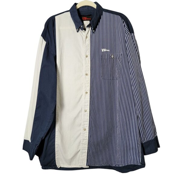 VTG Mo Betta Garth Brooks Mens Striped Colorblock Western Button Down Shirt XXL - Picture 1 of 9